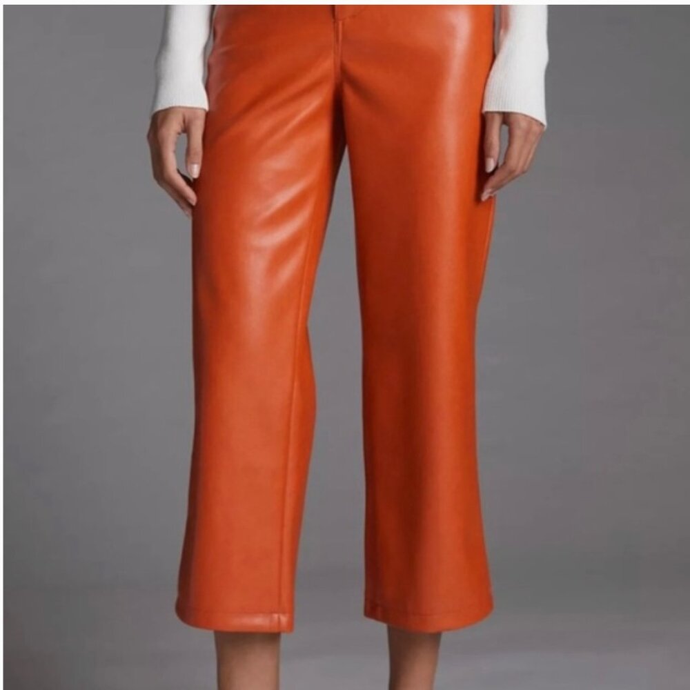 Anthropologie Avec Les Filles vintage leather orange pants XS